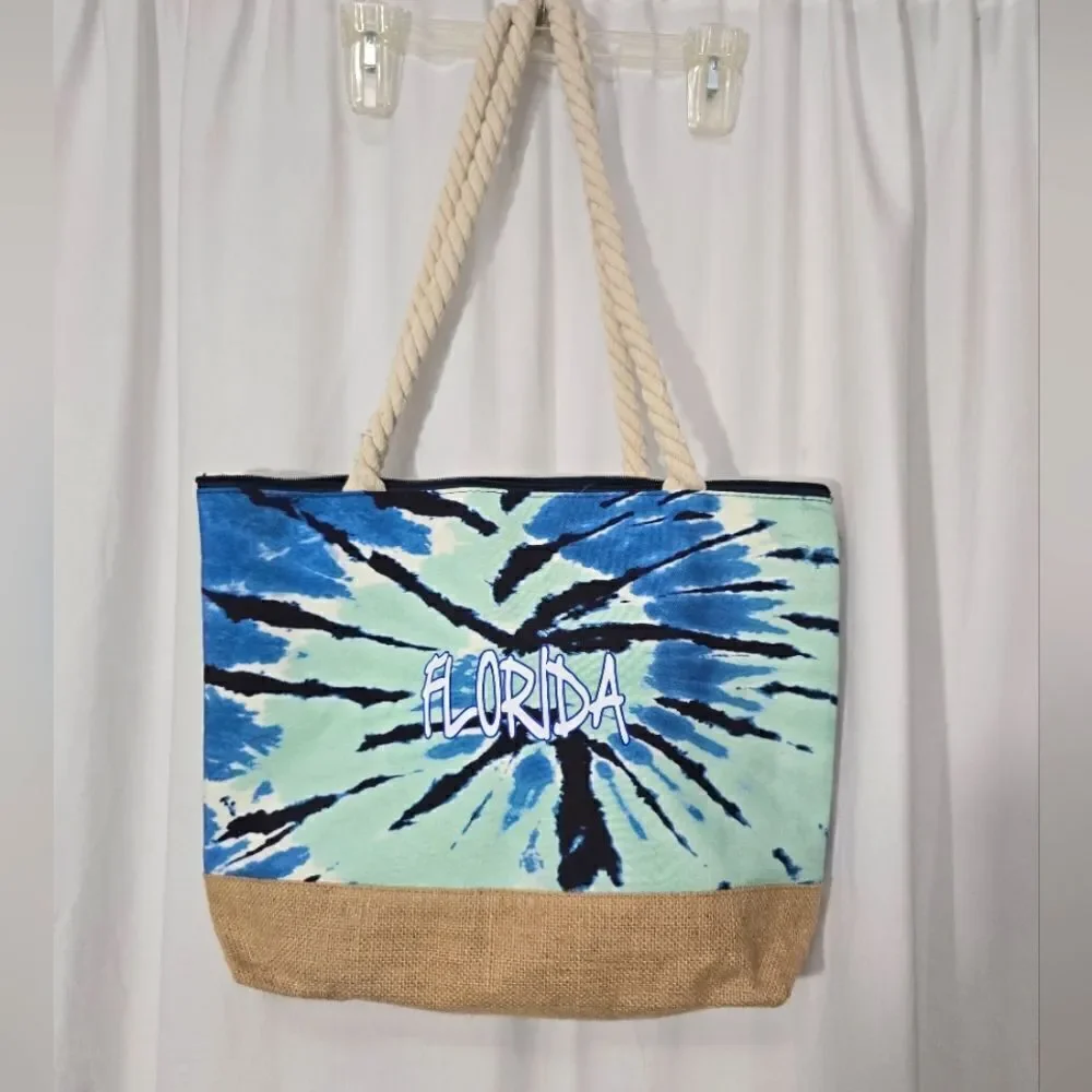 Aqualux Florida tie dye beach toe zipper closure NWT